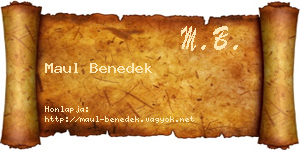 Maul Benedek névjegykártya